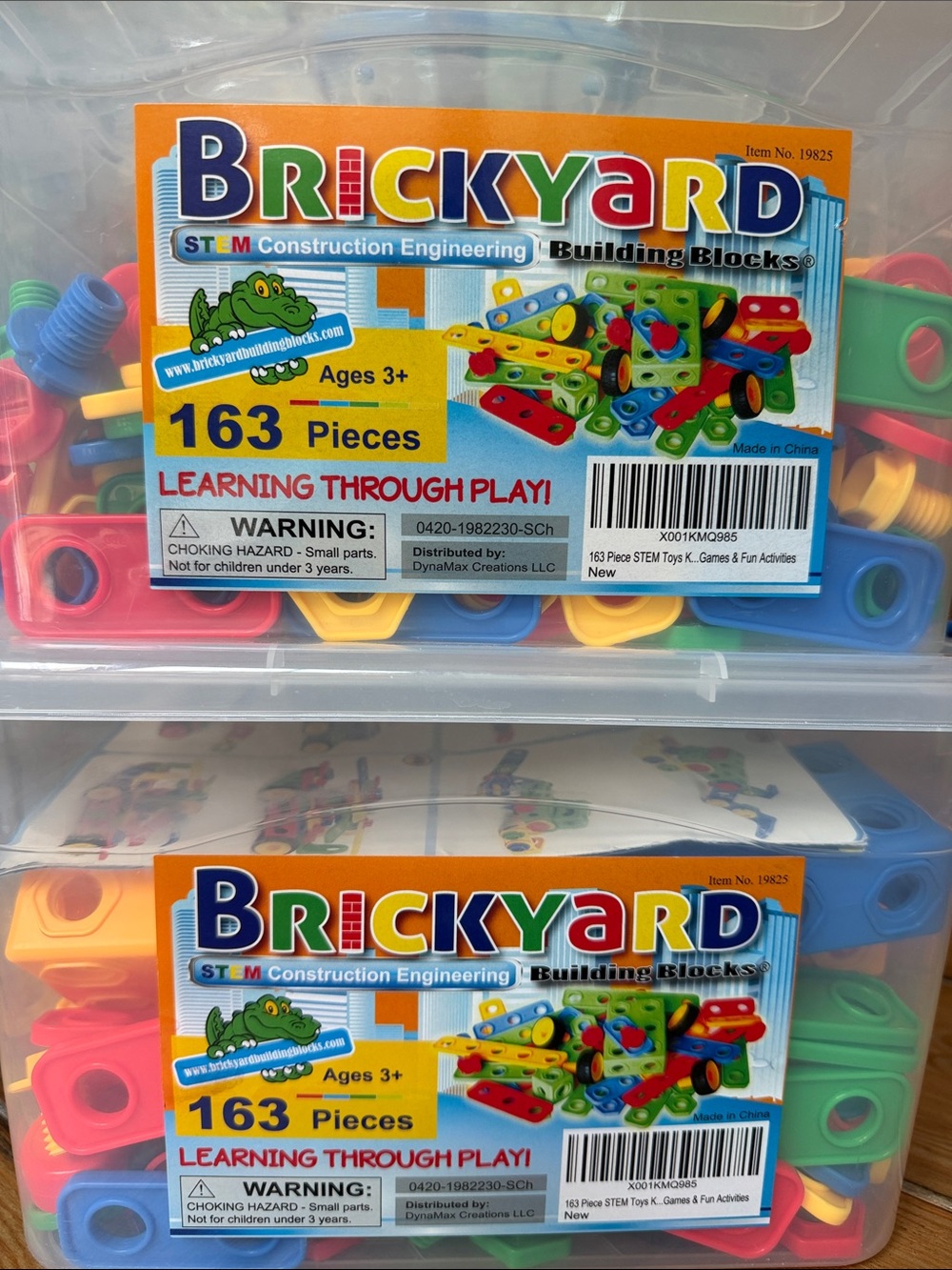 Set of 2 STEM Building Blocks Kids Toy Brickyard Construction Engineering Wheels